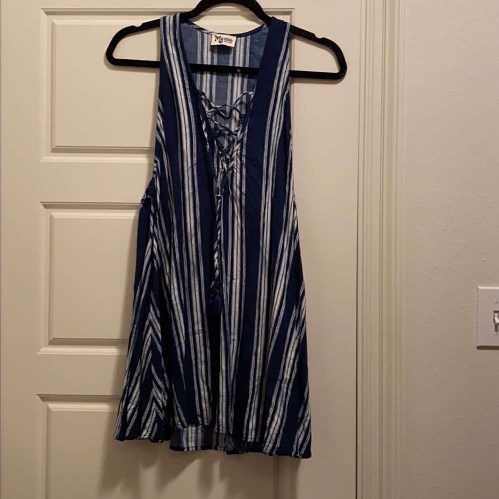 Mumu lace up tunic dress